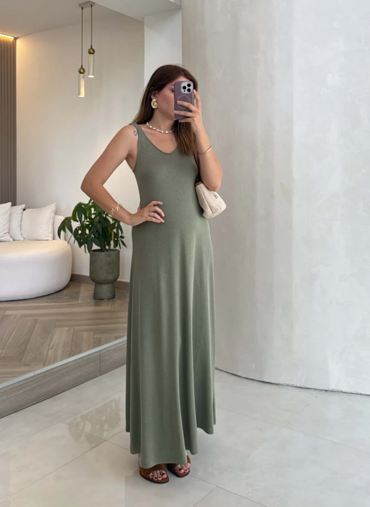 Robe évasée bretelles - Femme